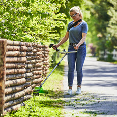 24V+24V Freischneider mit Fahrradgriff 38cm - 2x 4Ah Akkus