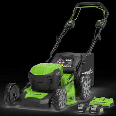 48V (24V x 2) Rasenmäher 46cm mit Radantrieb - 2x 4Ah Akkus