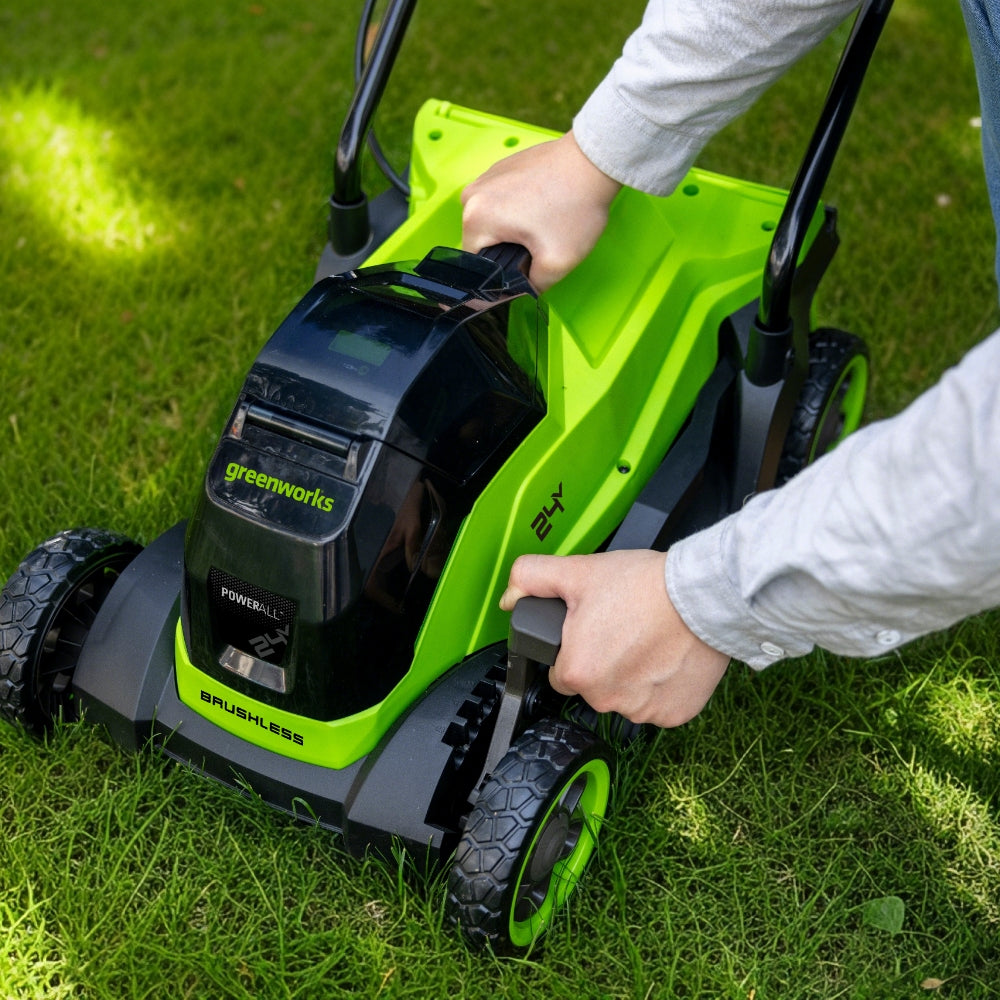 POWERALL 24V Rasenmäher 36cm + Rasentrimmer 25cm + Heckenschere 56cm Set