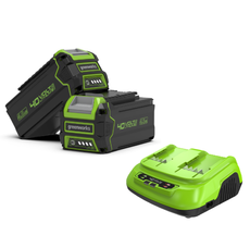 40V Starter Kit 2x 4Ah Akkus + Doppelladegerät