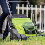 24V+24V Rasenmäher 36cm - 2x 4Ah Akkus