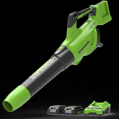 48V (24V x 2) Laubbläser 217 km/h - 2x 2Ah Akkus