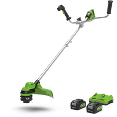 24V+24V Freischneider mit Fahrradgriff 38cm - 2x 4Ah Akkus