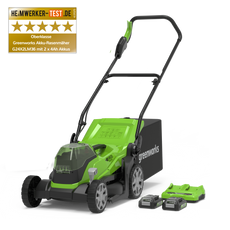 24V+24V Rasenmäher 36cm - 2x 2Ah Akkus