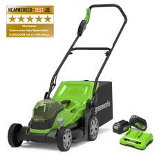 24V+24V Rasenmäher 36cm - 2x 4Ah Akkus