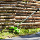 POWERALL 48V (24V x 2) Freischneider mit Fahrradgriff 38cm - 2x 4Ah Akkus