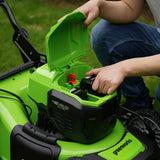 POWERALL 48V (24V x 2) Rasenmäher 46cm mit Radantrieb + Rasentrimmer 30cm Set