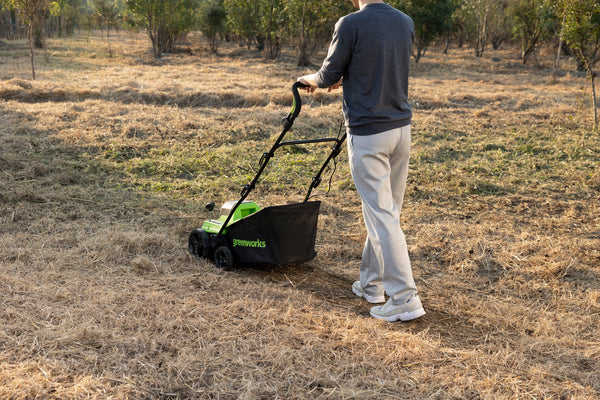 POWERALL 48V (24V x 2) Vertikutierer / Rasenlüfter 2-in-1 38cm - Ohne Akku