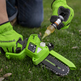 POWERALL 24V Mini-Kettensäge 10cm Gen. II mit Verlängerungsstab - 2Ah Akku