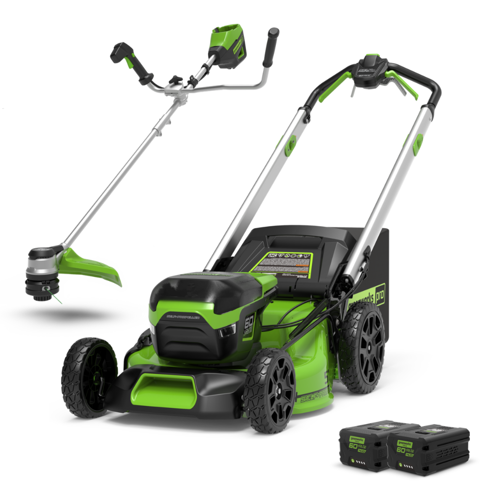 60V Rasenmäher 51cm mit Radantrieb + Freischneider 40cm Set