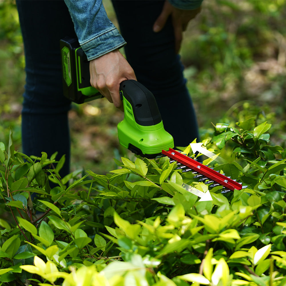 POWERALL 24V Gras- und Strauchschere 2-in-1 - 2Ah Akku
