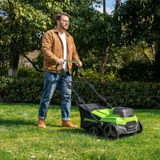 POWERALL 48V (24V x 2) Vertikutierer / Rasenlüfter 2-in-1 38cm - Ohne Akku