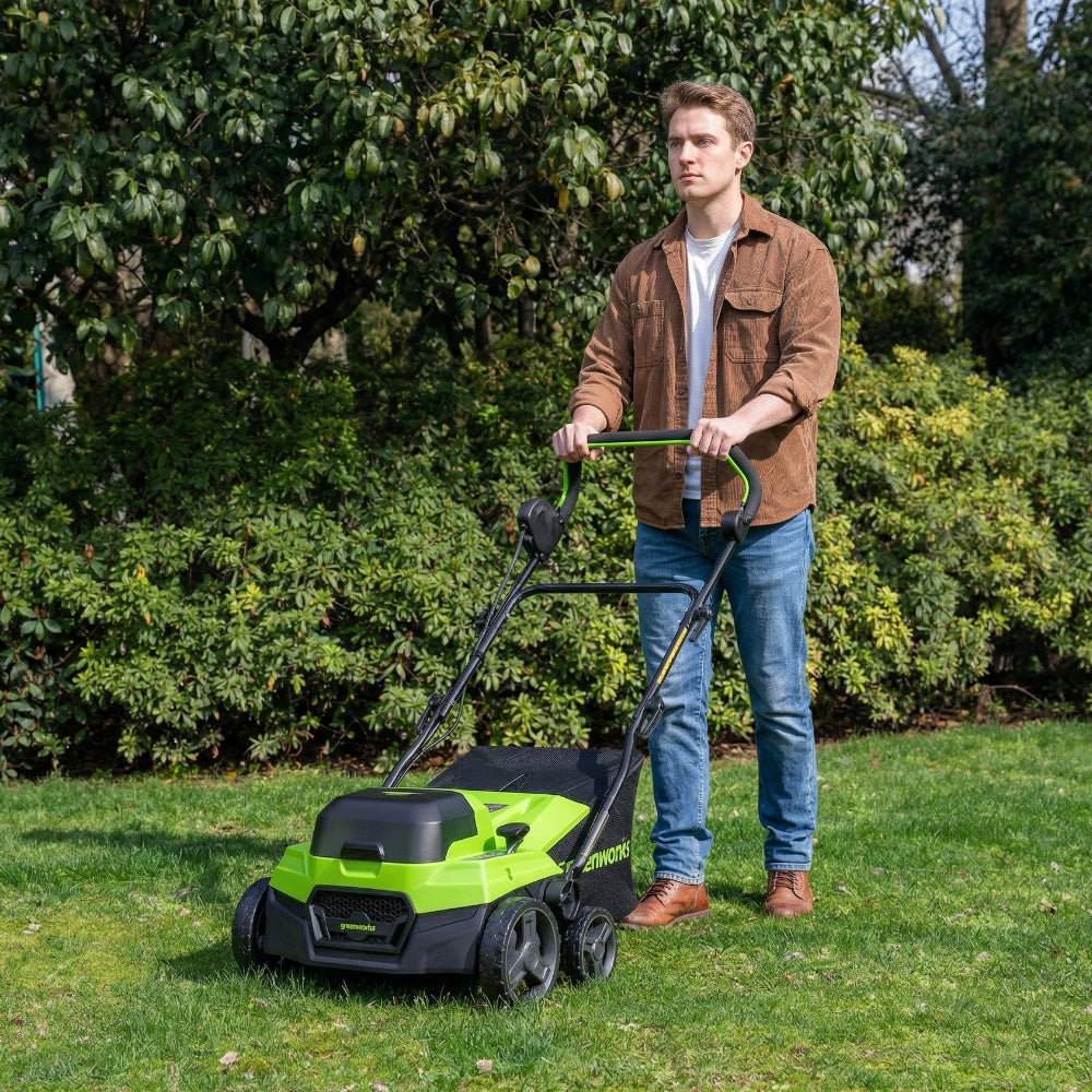 POWERALL 48V (24V x 2) Vertikutierer / Rasenlüfter 2-in-1 38cm - Ohne Akku