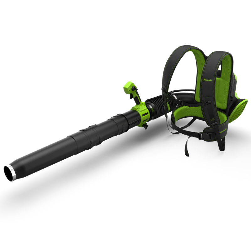 POWERALL 48V (24V x 2) Rucksack-Laubbläser 297 km/h - 2x 8Ah Akkus