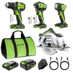 POWERALL 24V 4-teiliges Elektrowerkzeug-Set - 2 Akkus