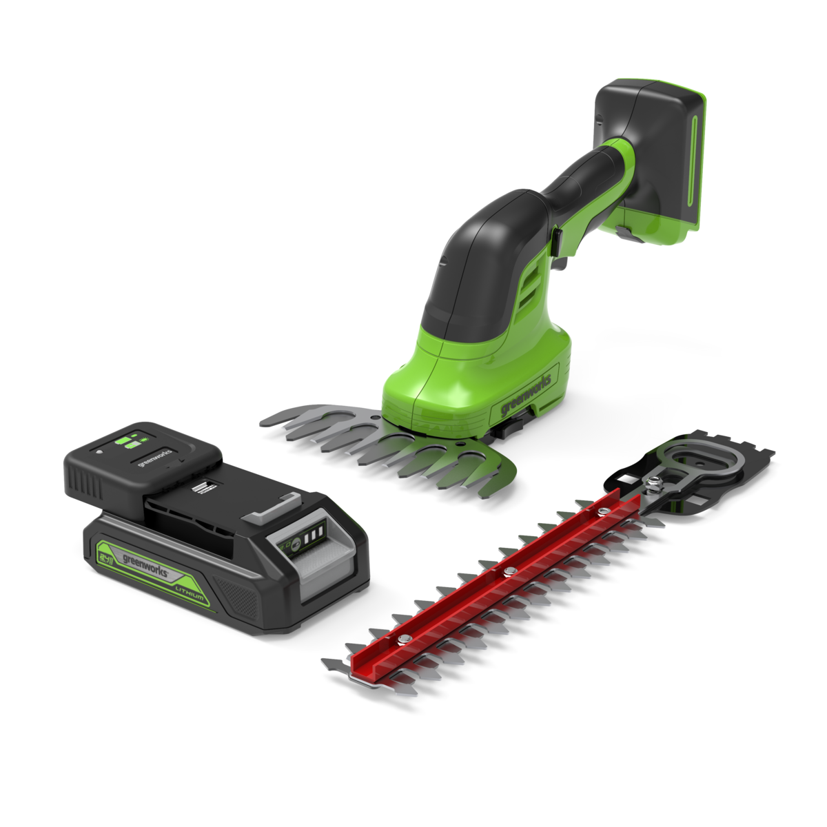 POWERALL 24V Gras- und Strauchschere 2-in-1 - 2Ah Akku