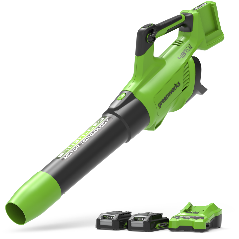 48V (24V x 2) Laubbläser 217 km/h - 2x 2Ah Akkus