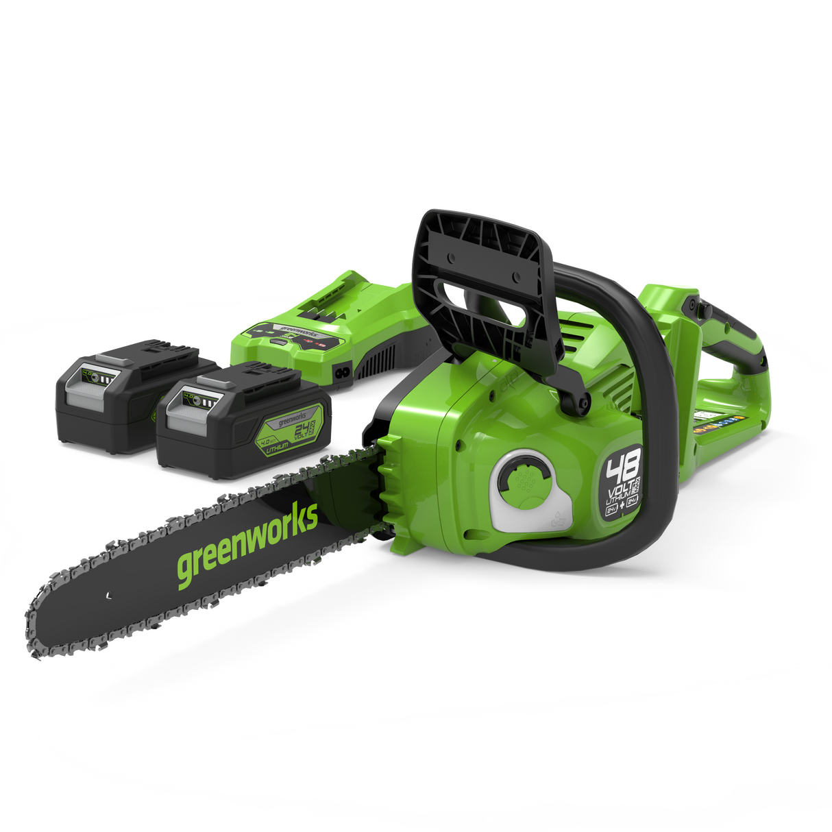 POWERALL 48V (24V x 2) Kettensäge 36cm - 2x 4Ah Akkus