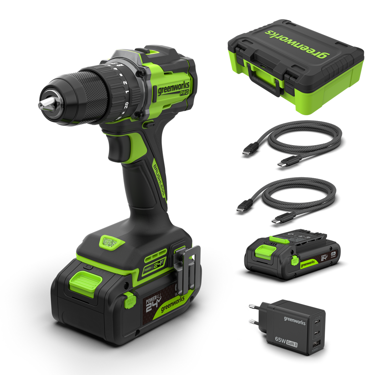 POWERALL 24V PRO Schlagbohrmaschine 60Nm - 2 Akkus