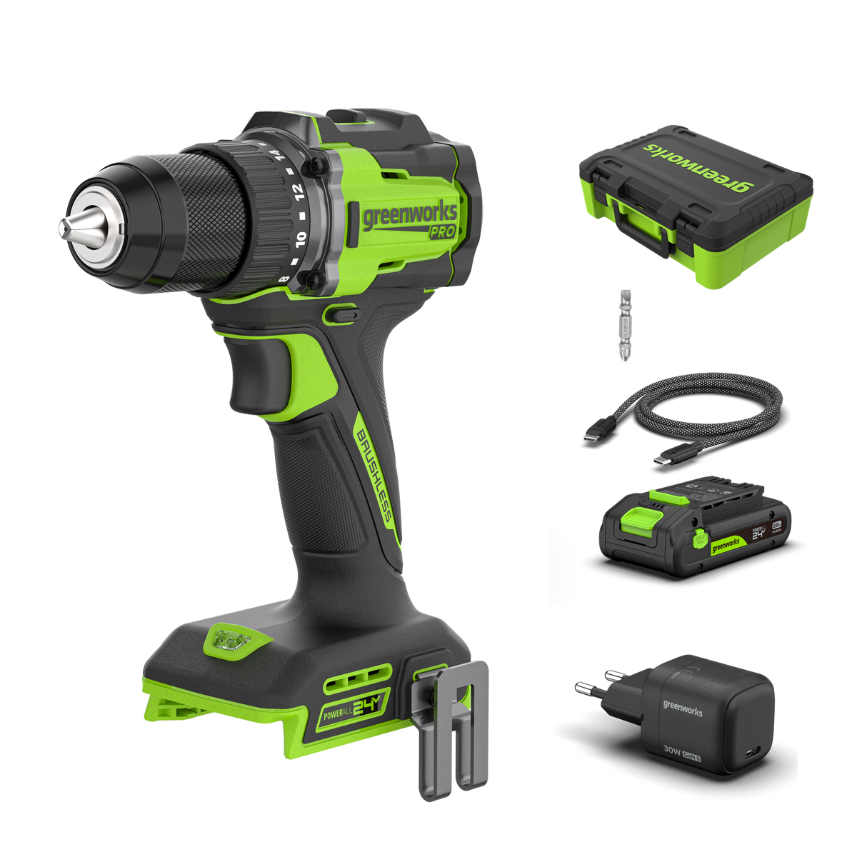 POWERALL 24V PRO Hammer Drill 60Nm - 2Ah Battery