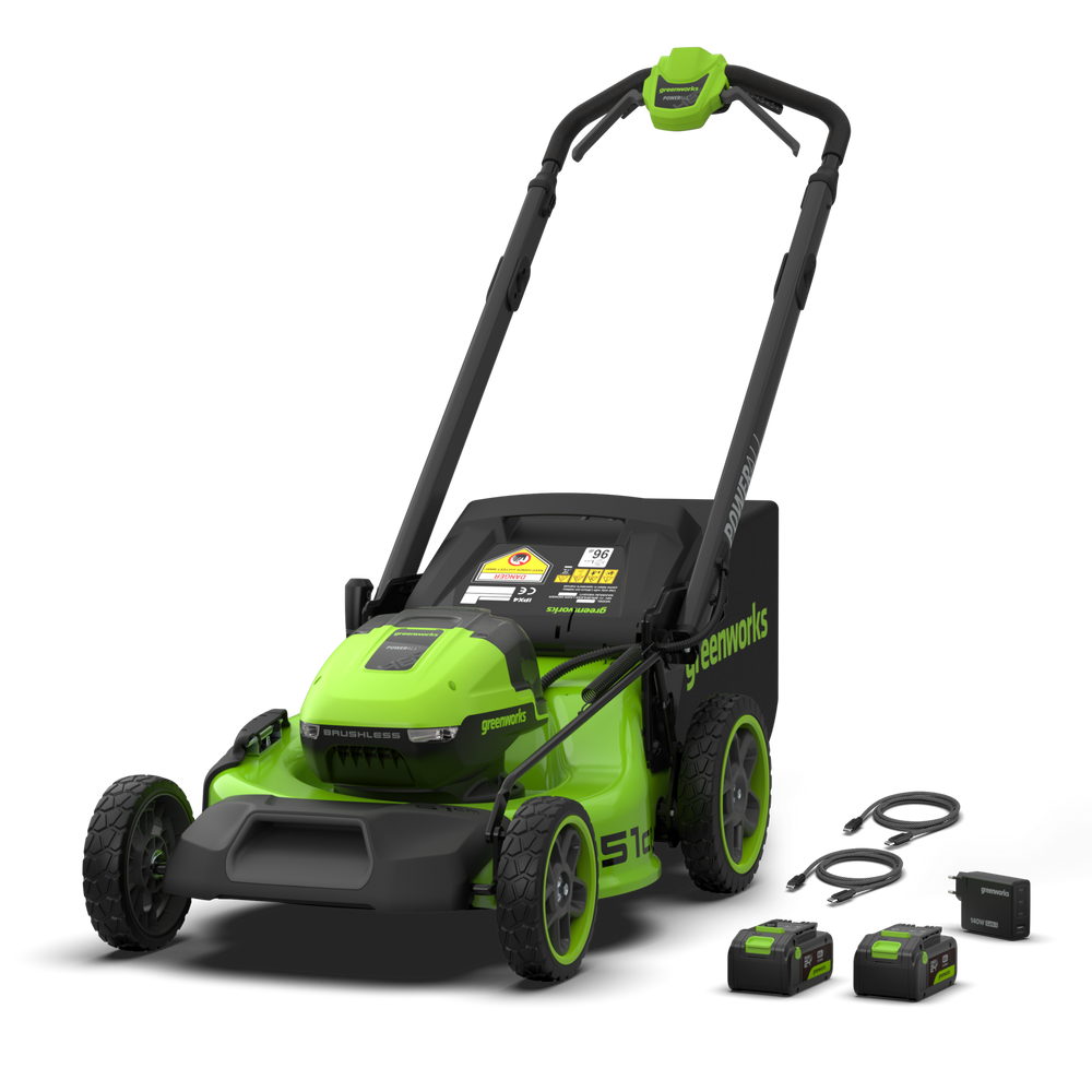 POWERALL 48V (24V x 2) Rasenmäher 51cm mit Radantrieb - 2x 6Ah Akkus