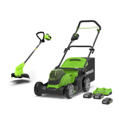 24V+24V Kombo-Set Rasenmäher 41cm + Rasentrimmer 25cm