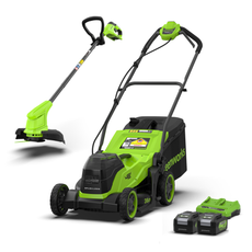 POWERALL 48V (24V x 2) Rasenmäher 36cm + 24V Rasentrimmer 25cm Gen. II Set